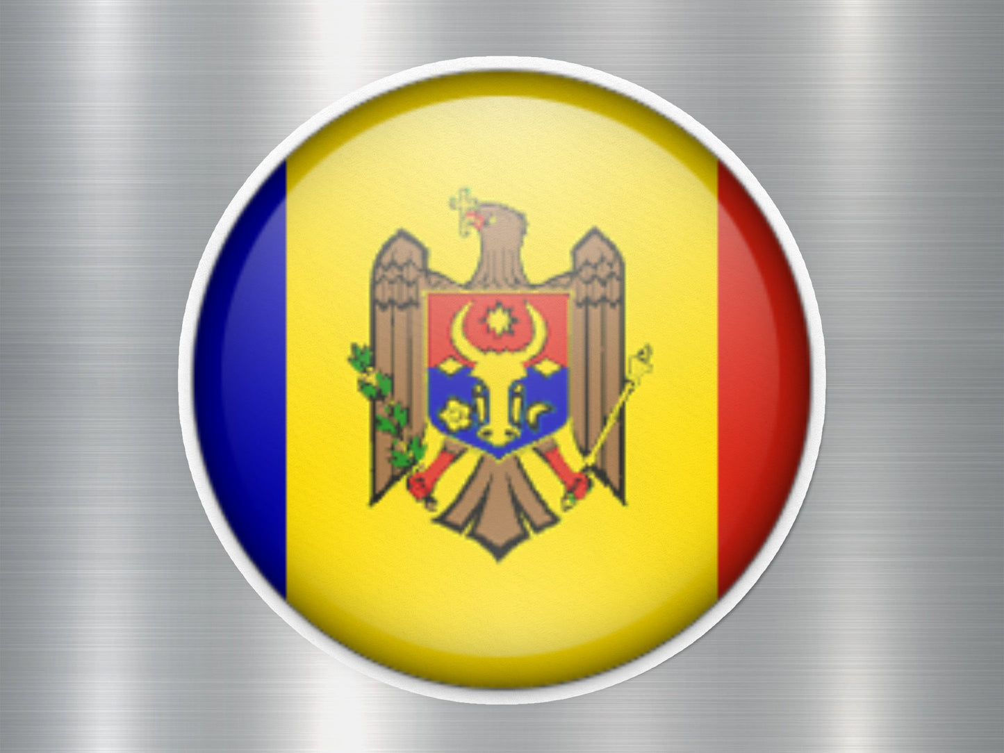 Wholesale Moldovan Button Flag Sticker
