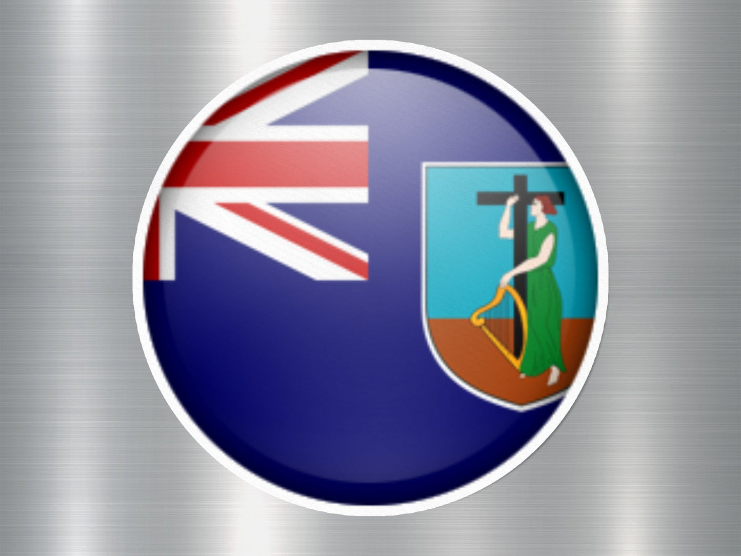 Wholesale Montserrat 1 Button Flag Sticker