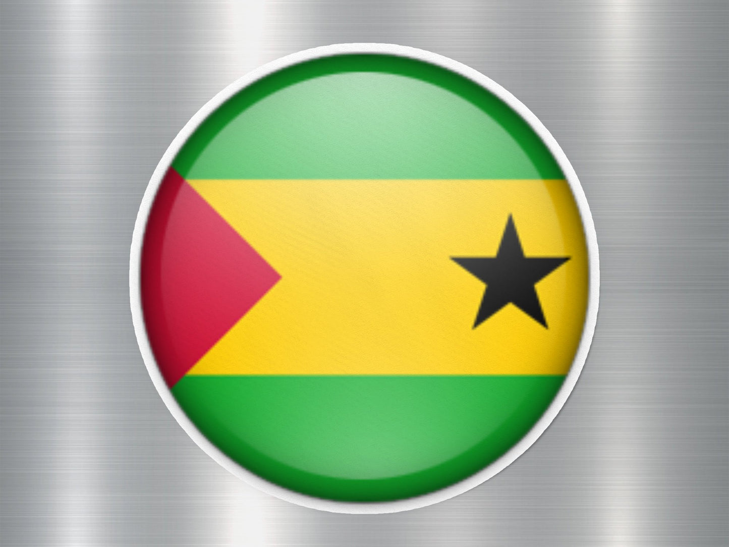 Wholesale Sao Tome Button Flag Sticker