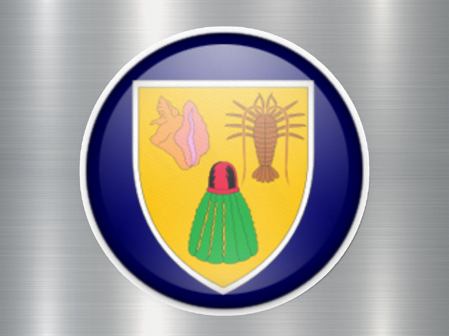 Wholesale Turks & Caicos Islands Button Flag Sticker