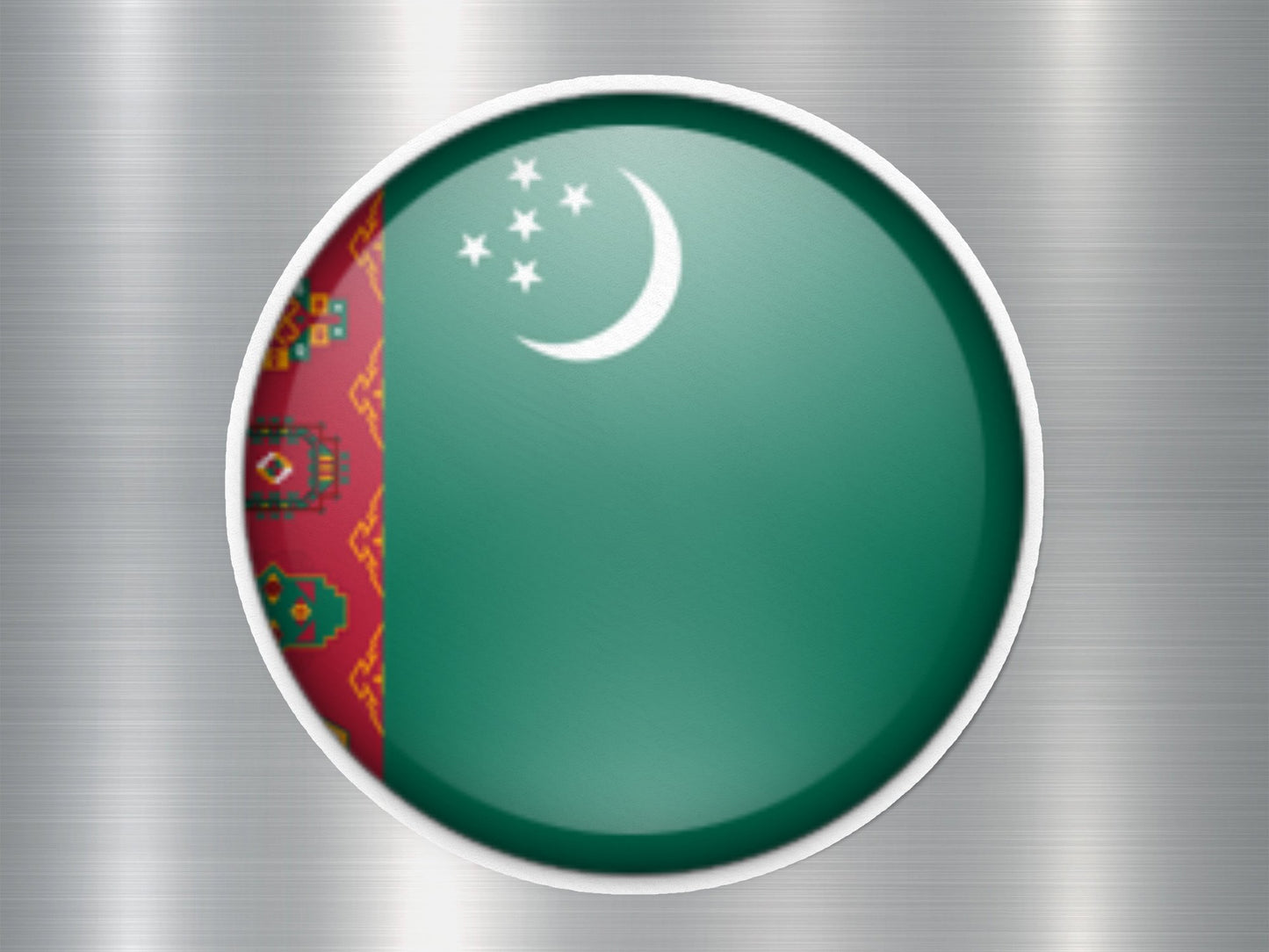Wholesale Turkmenistan Button Flag Sticker