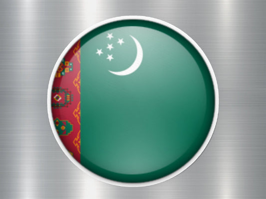 Wholesale Turkmenistan Button Flag Sticker