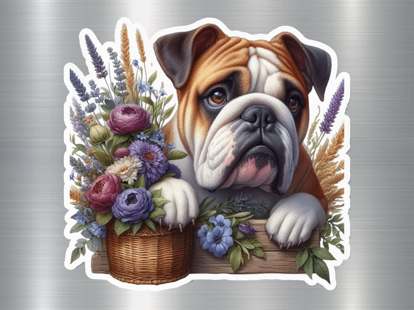 Wholesale Bulldog Blossom Cutie Dog Sticker