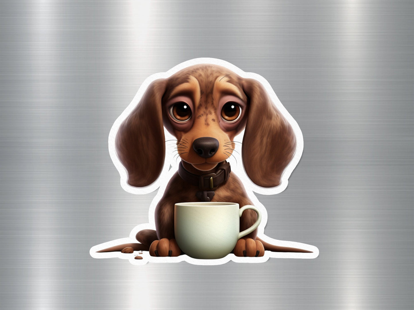 Wholesale Coffee Dachshund Dog Sticker