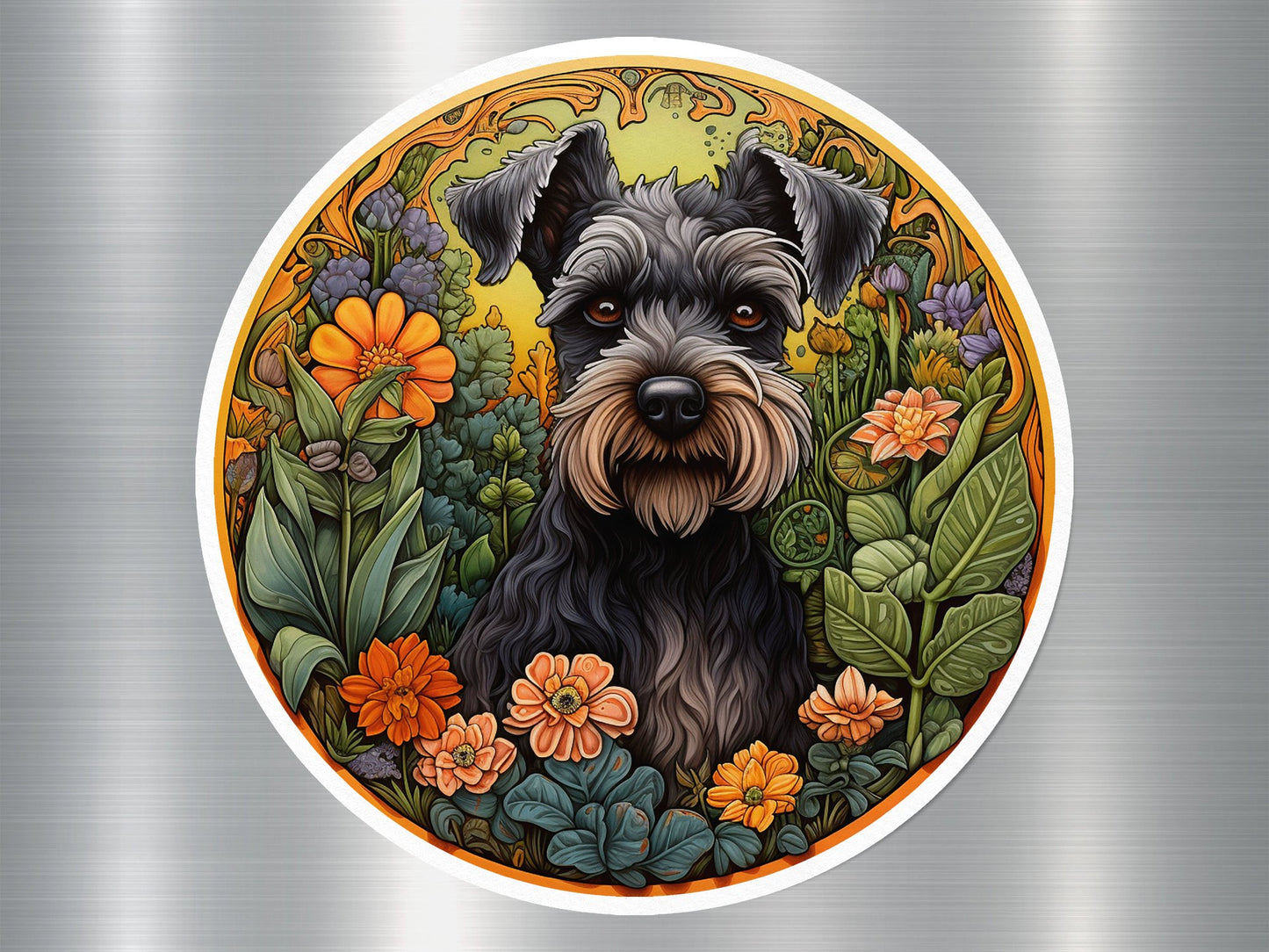 Wholesale Schnauzer in Bloom Dog Sticker
