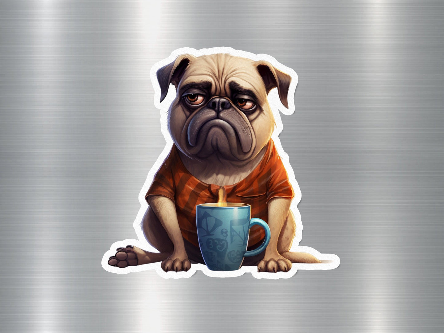 Wholesale Adorable Grumpy Pug Dog Sticker