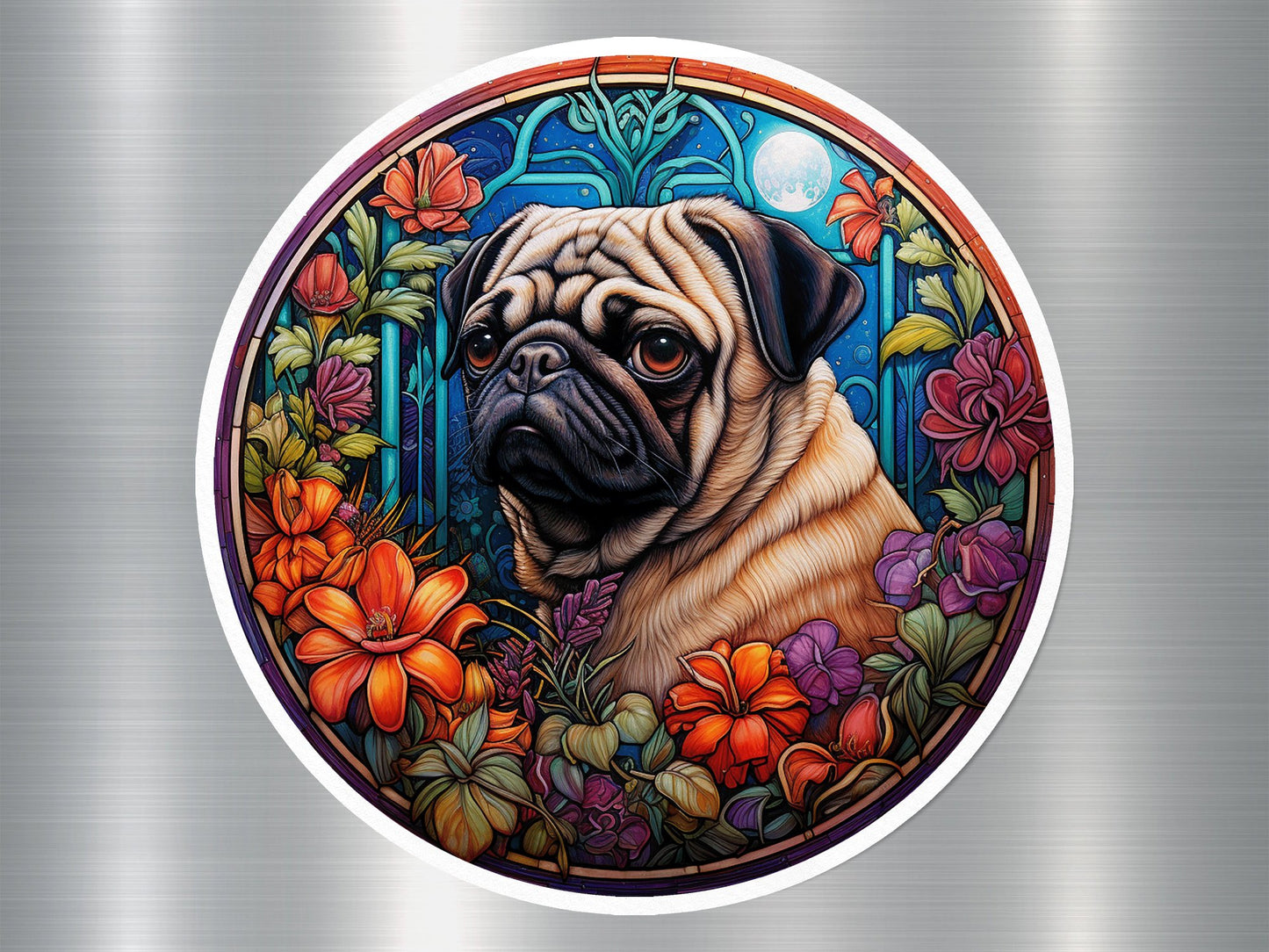 Wholesale Stained Pug Decal Dog Sticker