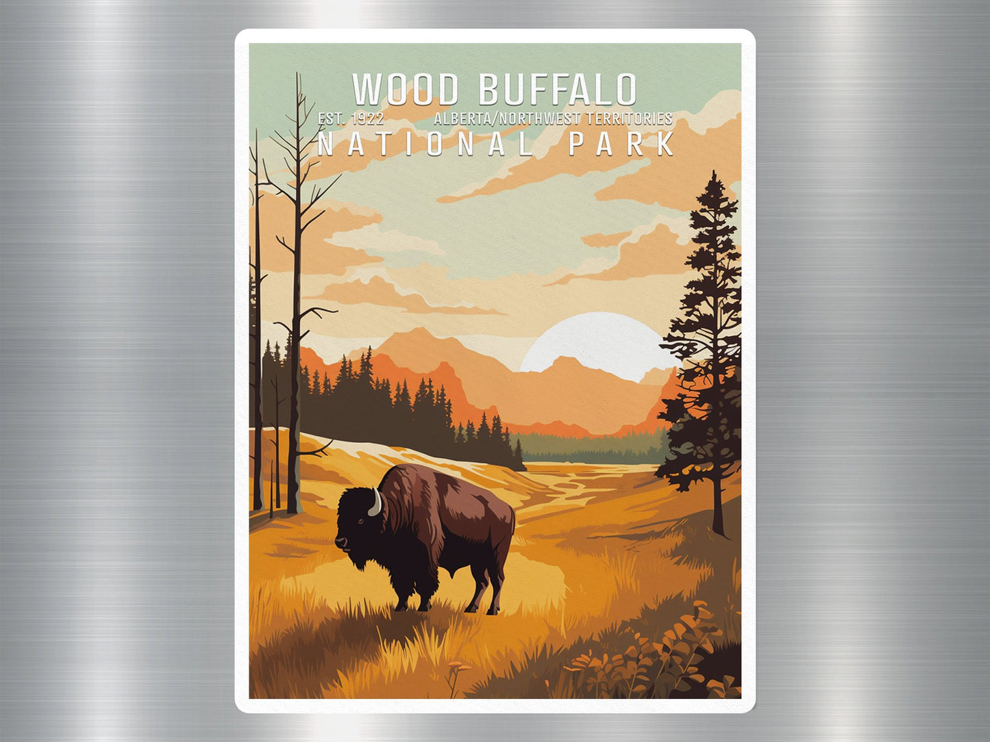 Wholesale Wood Buffalo Canada National Park Sticker