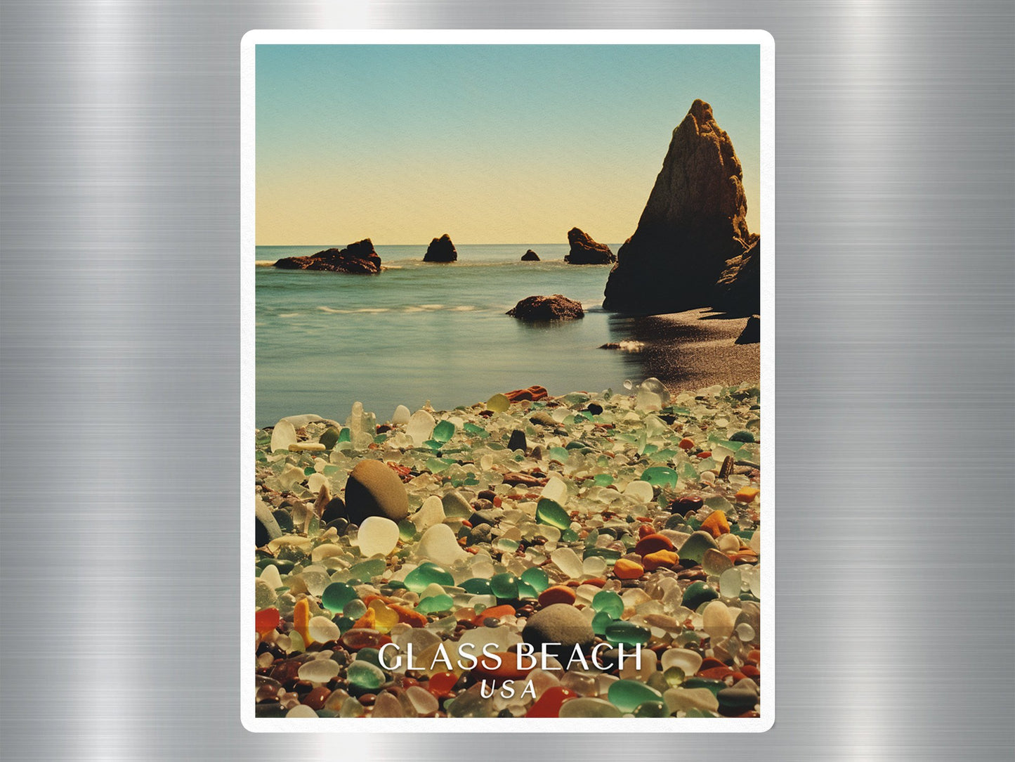 Wholesale Vintage Glass Beach USA Sticker