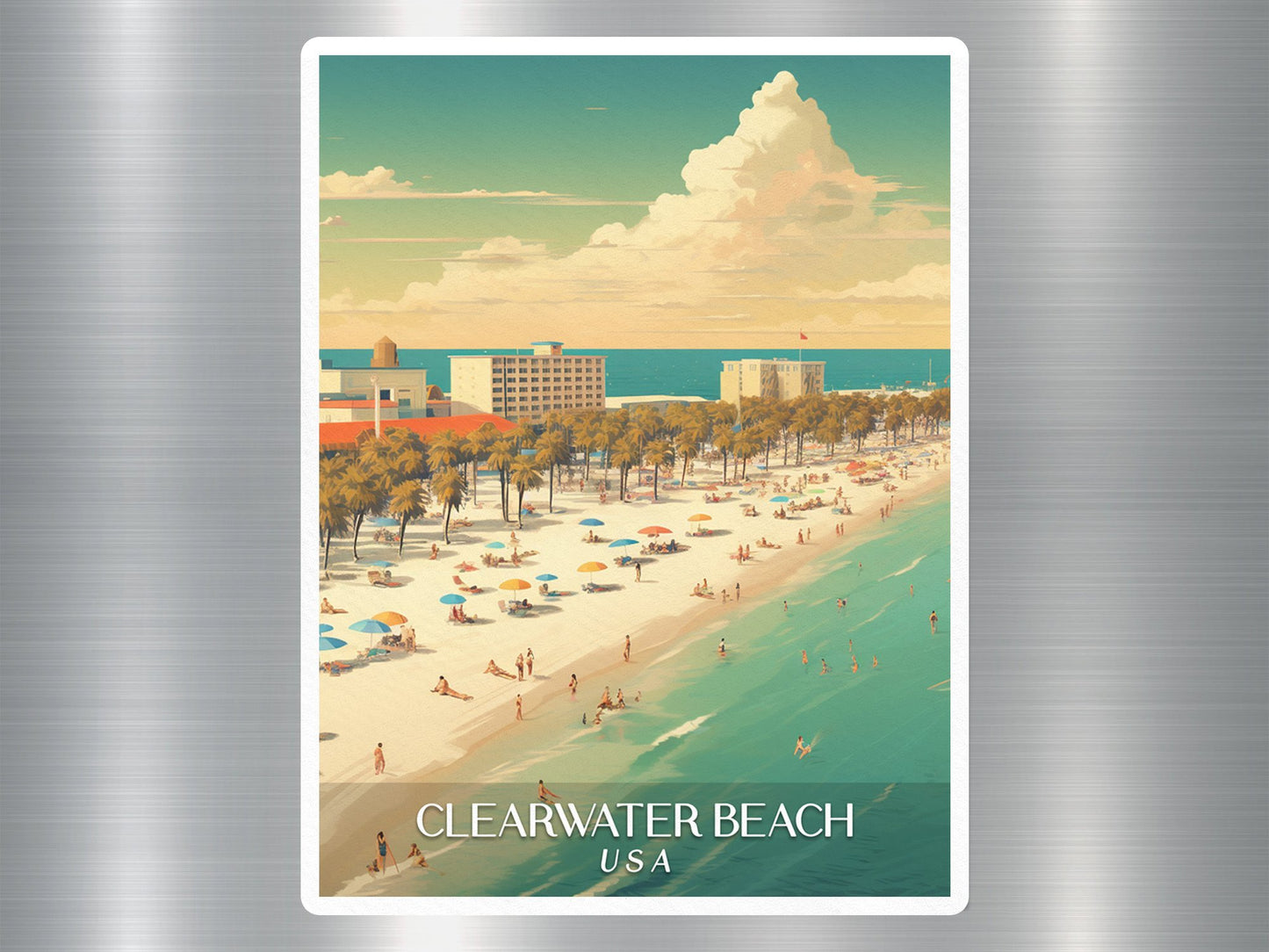 Wholesale Vintage Clear Water Beach USA Sticker