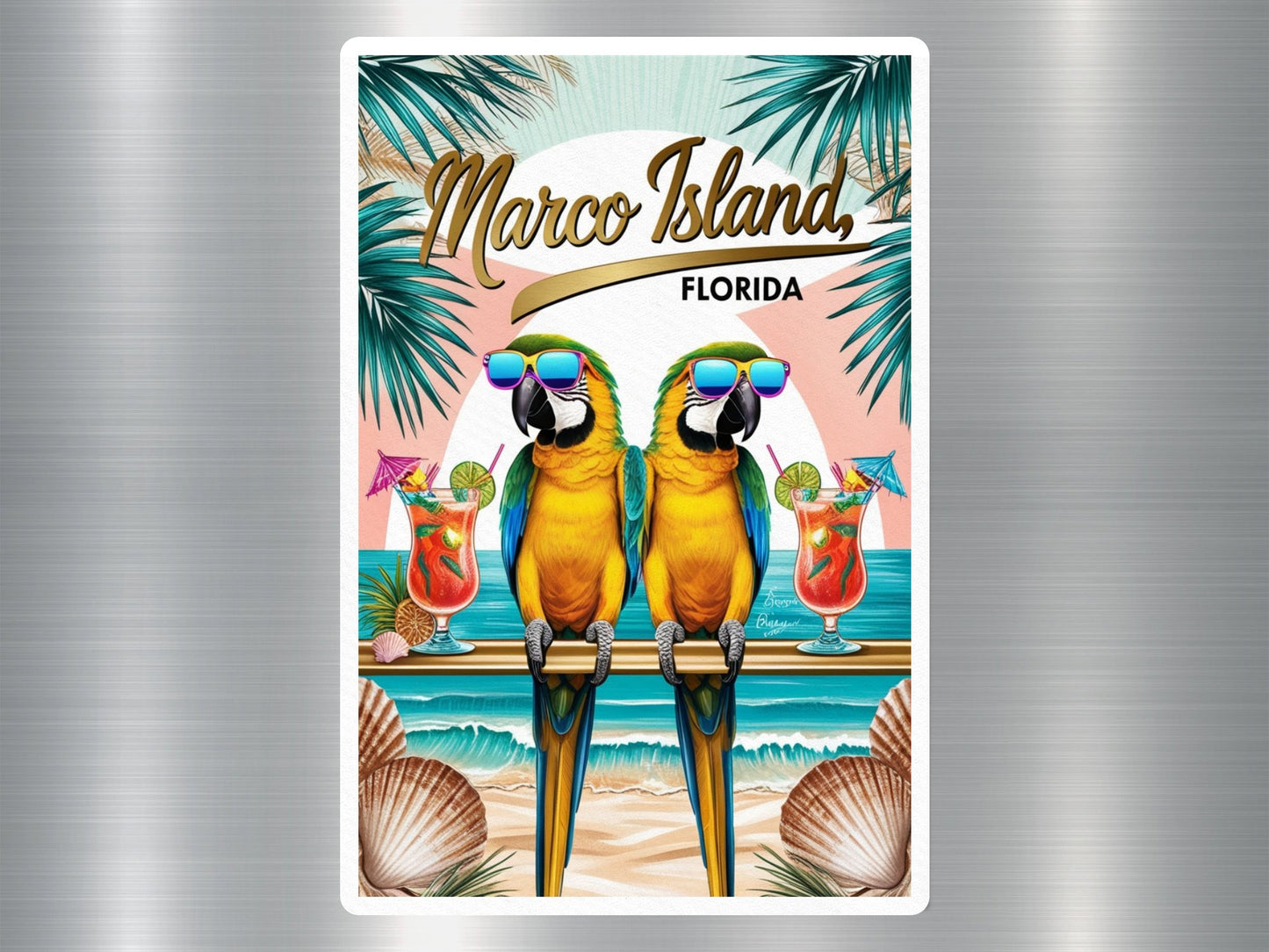 Wholesale Marco Island Florida Parrots Sticker