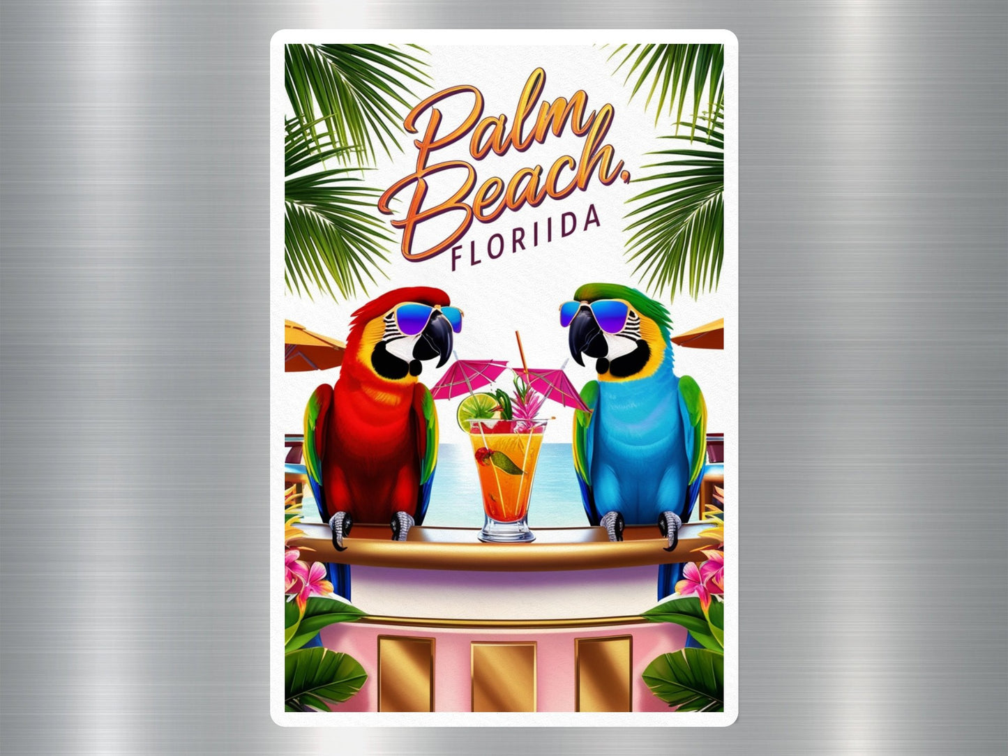 Wholesale Palm Beach Florida Parrots Sticker
