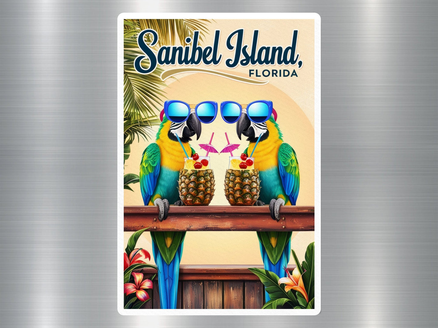 Wholesale Sanibel Island Florida Parrots Sticker