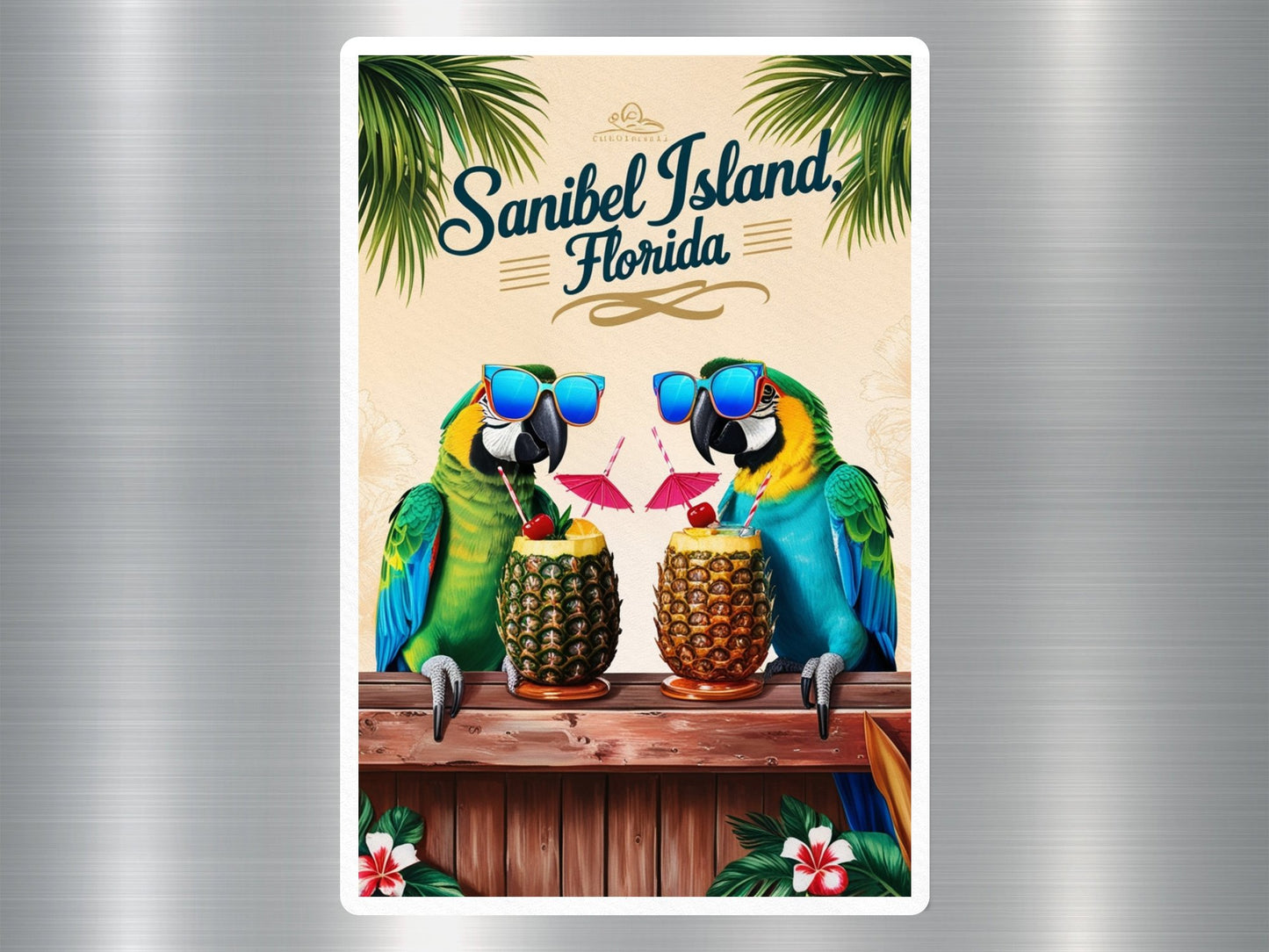Wholesale Sanibel Island Florida Parrots Sticker