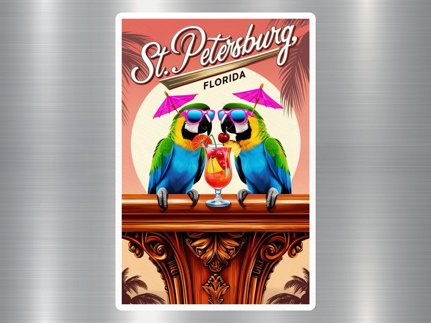 Wholesale ST. Petersburg Florida Parrots Sticker