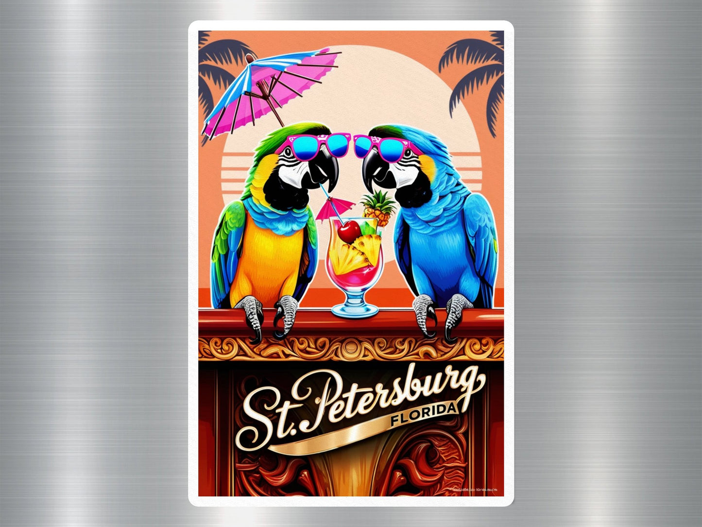 Wholesale ST. Petersburg Florida Parrots Sticker