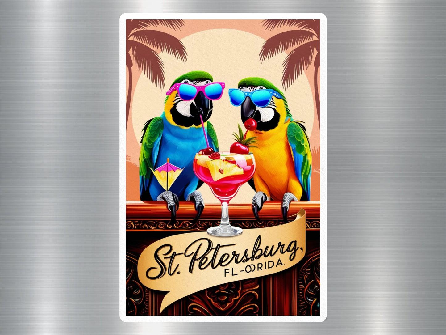 Wholesale ST. Petersburg Florida Parrots Sticker