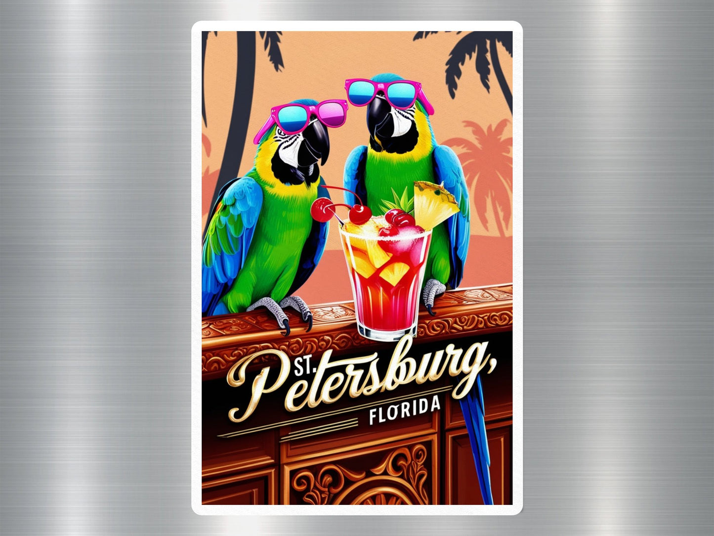 Wholesale ST. Petersburg Florida Parrots Sticker