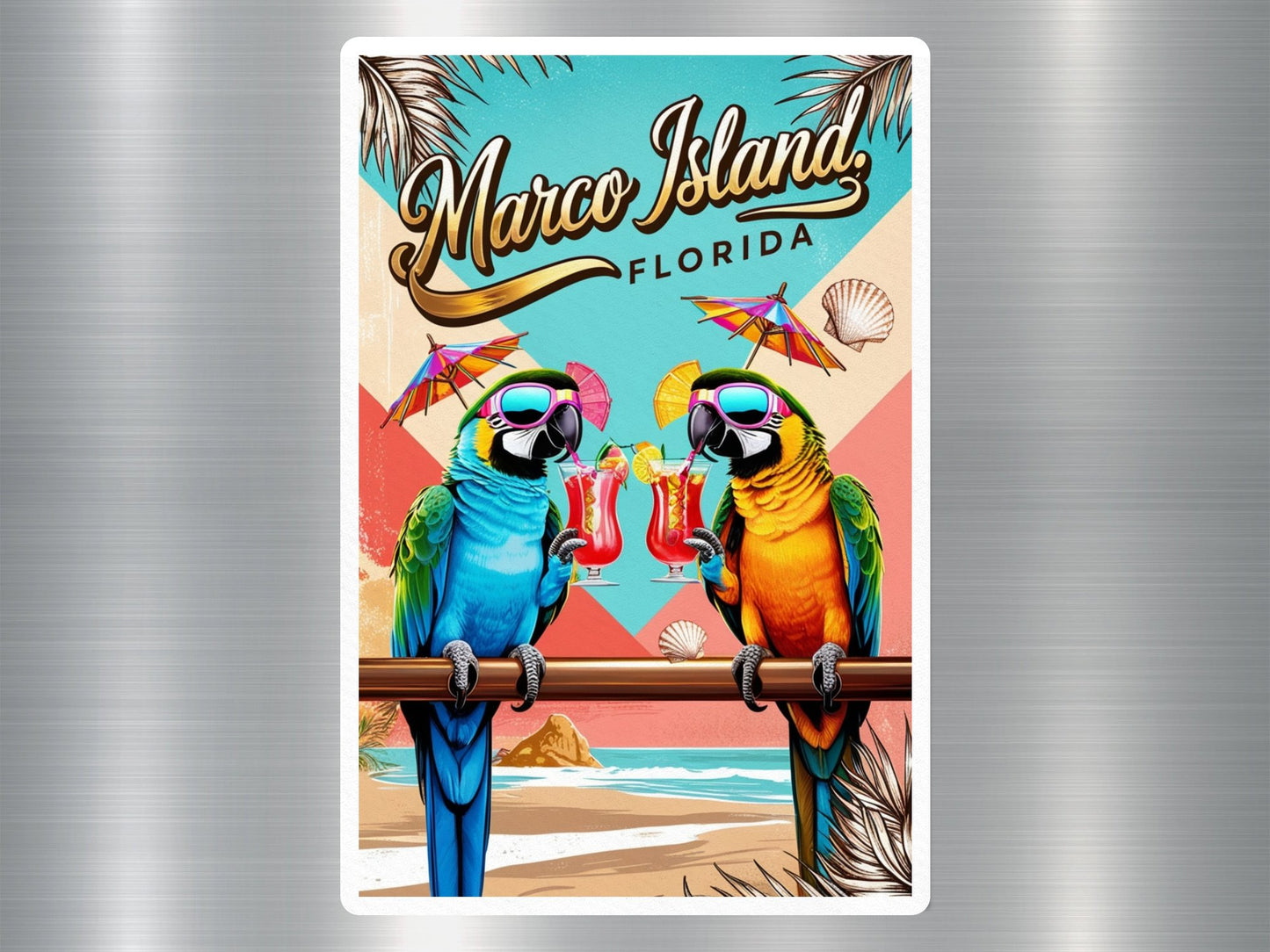Wholesale Marco Island Florida Parrots Sticker