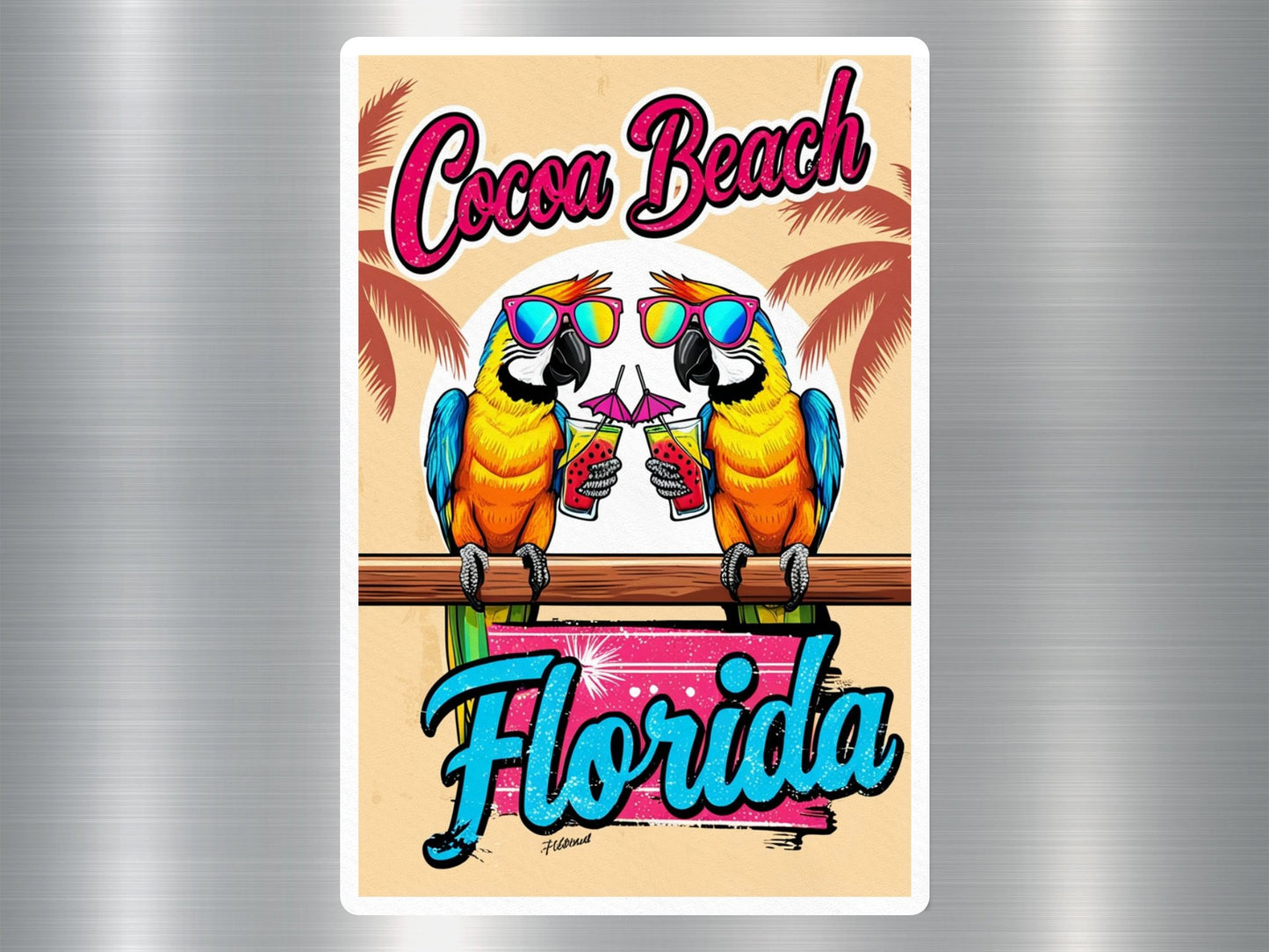 Wholesale Coca Beach Florida Parrots Sticker
