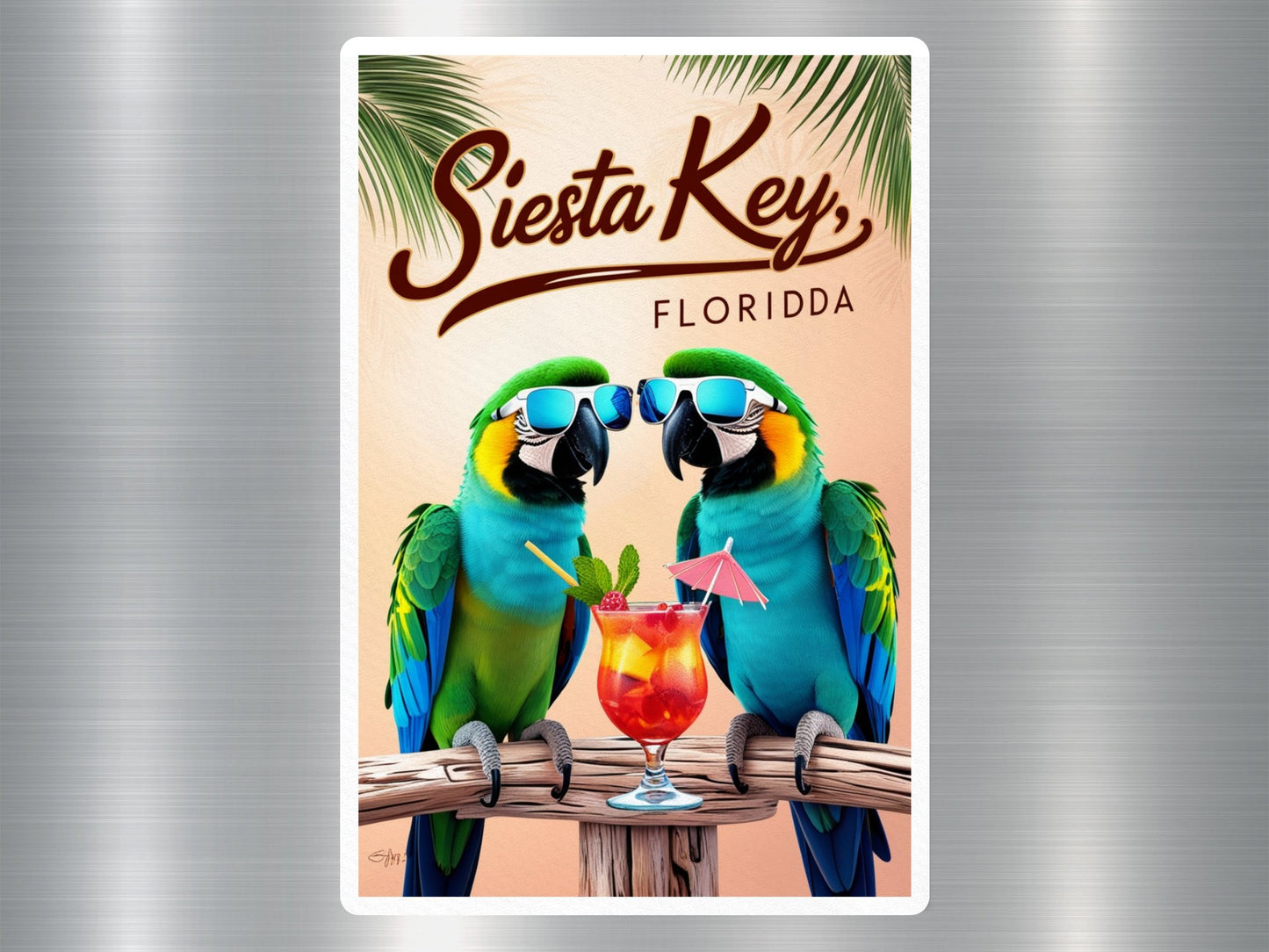 Wholesale Siesta Key Florida Parrots Sticker