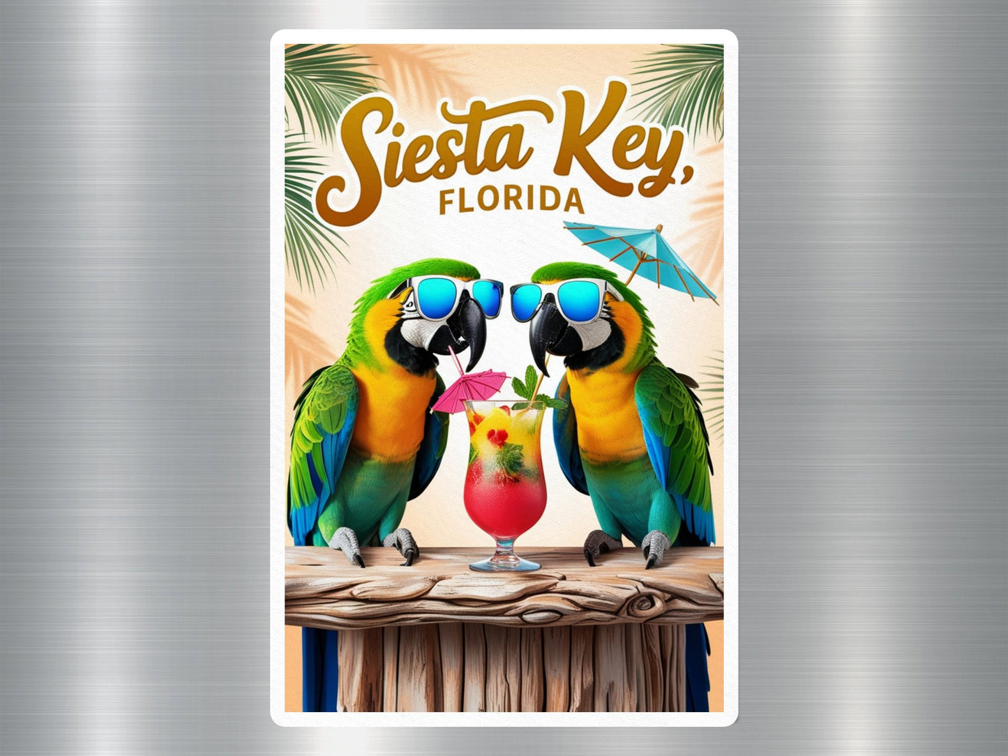 Wholesale Siesta Key Florida Parrots Sticker