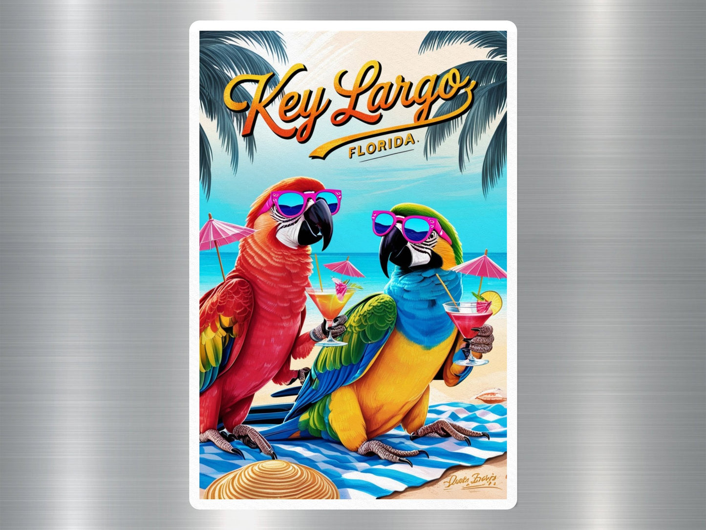 Wholesale Key Largo Florida Parrots Sticker