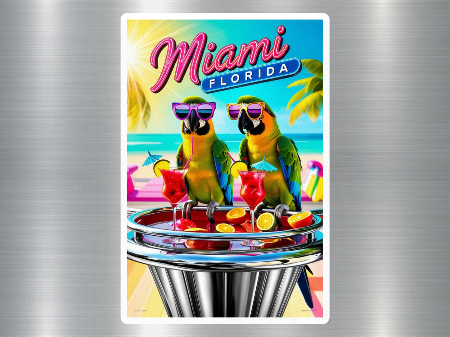 Wholesale Miami Florida Parrots Sticker