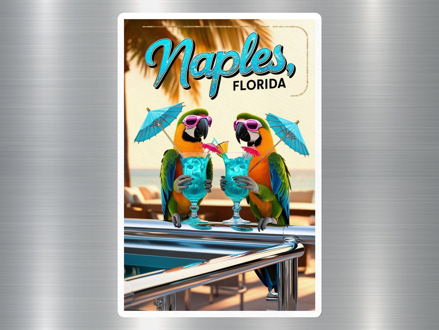 Wholesale Naples Florida Parrots Sticker