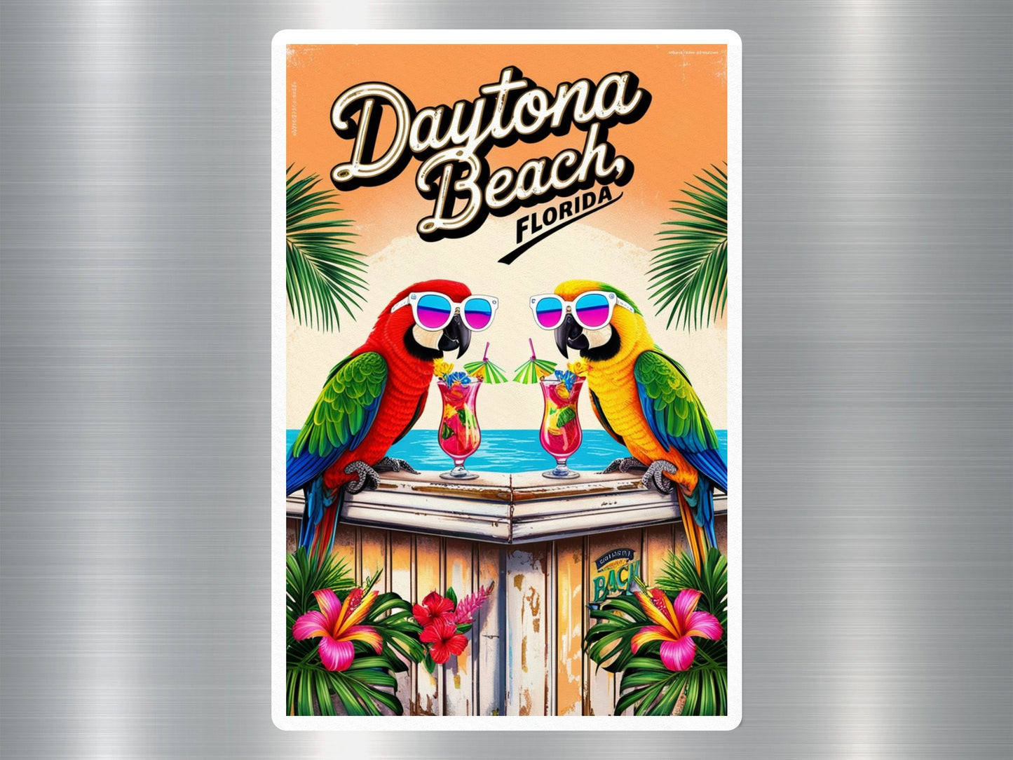 Wholesale Daytona Beach Florida Parrots Sticker