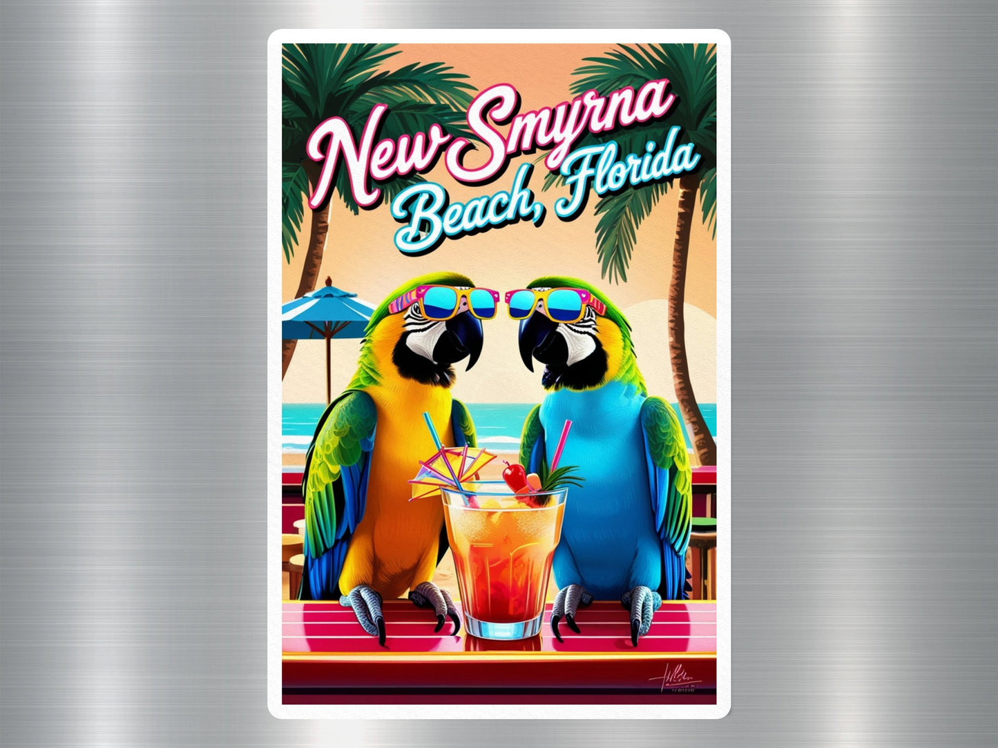 Wholesale New Smyrna Beach Florida Parrots Sticker