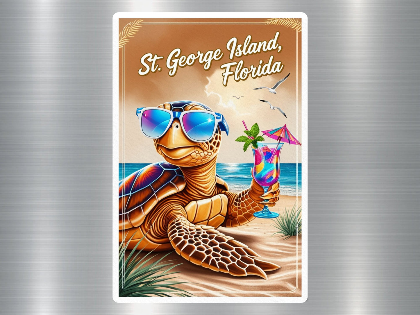 Wholesale St. George Island Florida Turtle Sticker