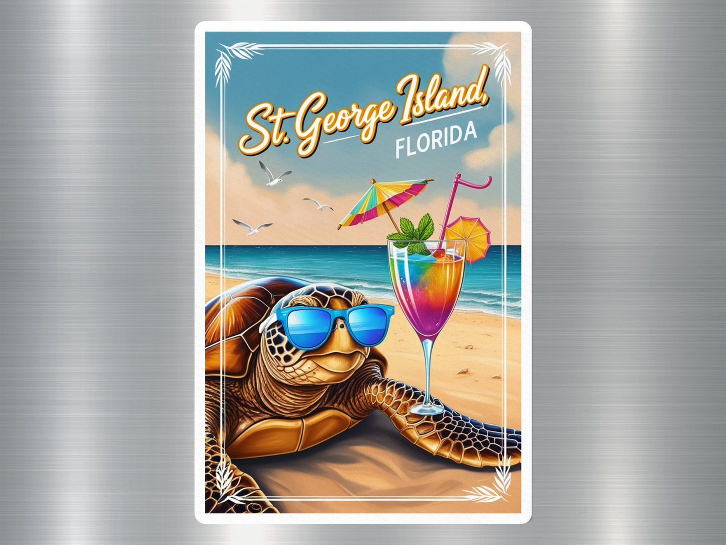 Wholesale St. George Island Florida Turtle Sticker