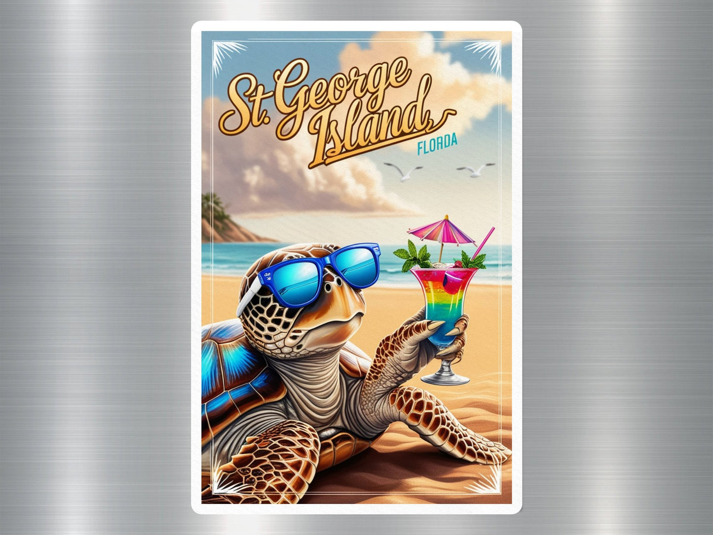 Wholesale St. George Island Florida Turtle Sticker