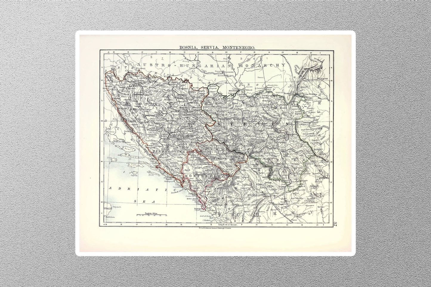 Wholesale Bosnia Serbia Montenegro Map Sticker