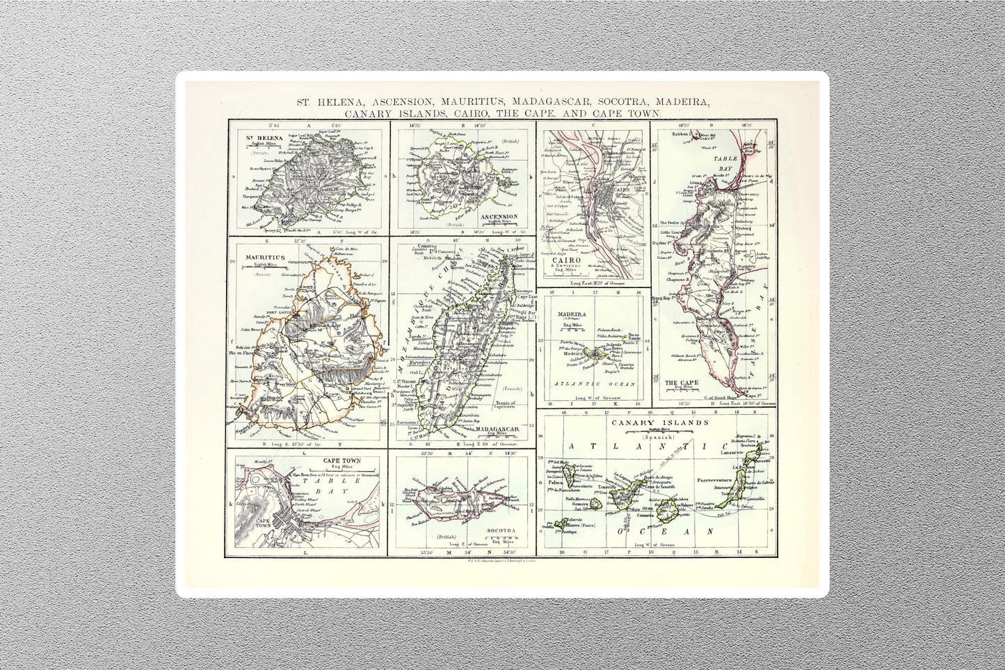Canary Islands Capetown Map Sticker