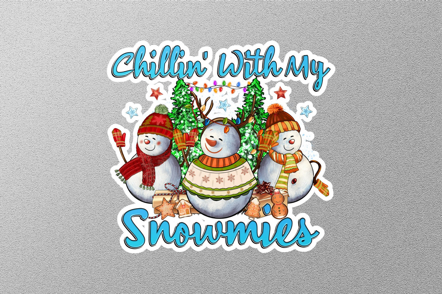 Wholesale Christmas Chilin With My Snowmies Winter Holiday Sticker
