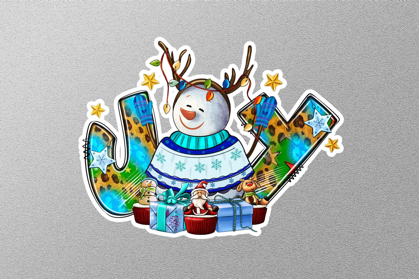 Wholesale Christmas Joy With Snowman Winter Holiday Sticker