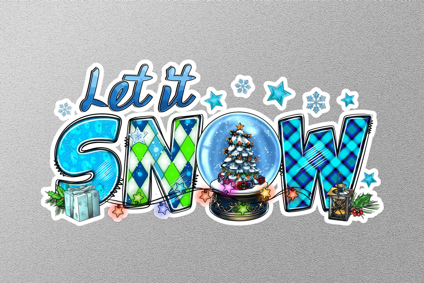 Wholesale Christmas Let It Snow With Snow Winter Holiday Sticker
