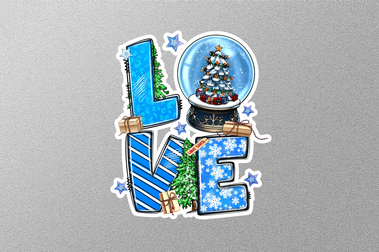 Wholesale Christmas Love With Snow Globe Winter Holiday Sticker