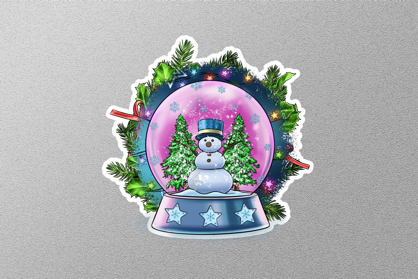 Wholesale Christmas Snow Globe Winter Holiday Sticker