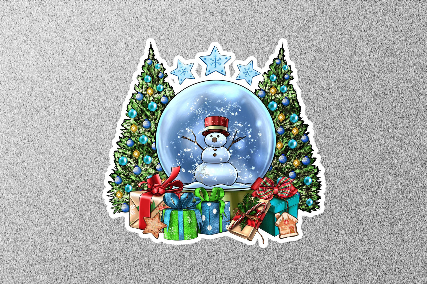Wholesale Christmas Snow Globe With Gifts Winter Holiday Sticker
