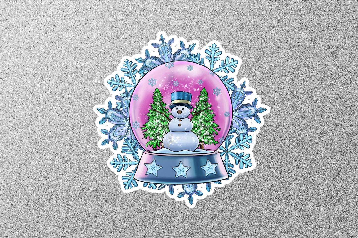 Wholesale Christmas Snow Globe With Snowflake Winter Holiday Sticker