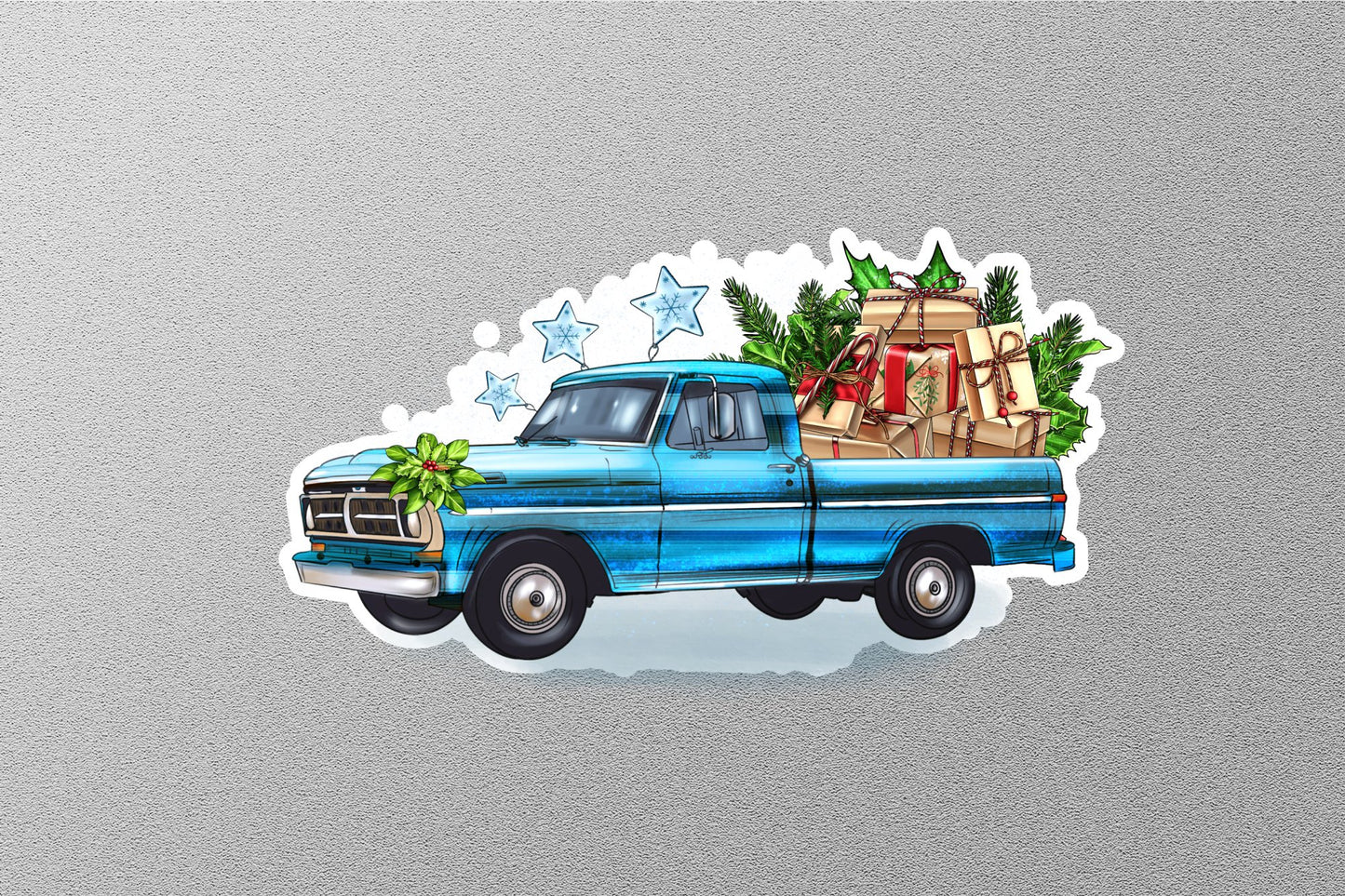 Wholesale Christmas Truck With Gifts Winter Holiday Sticker