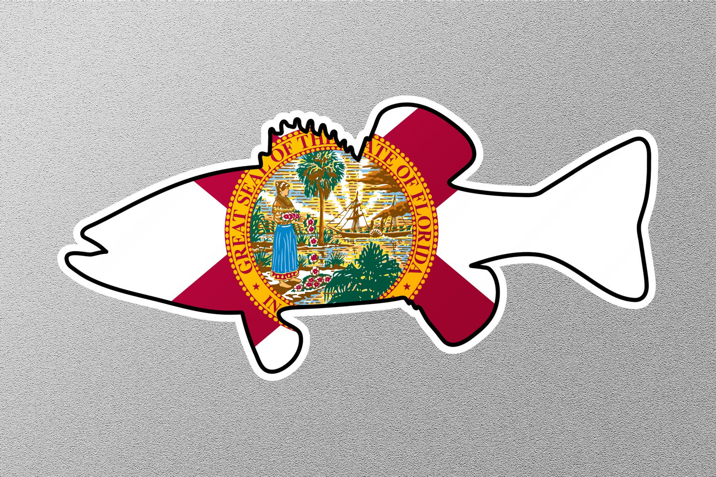 Wholesale Florida Flag Large Mouth Bass Sticker