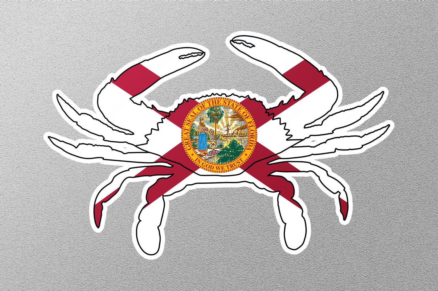 Wholesale Florida Flag Crab Sticker