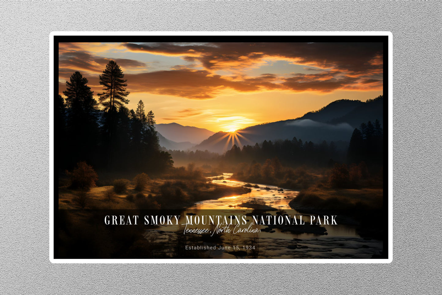 Wholesale Great Smoky Mountains Sunrise National Park Sticker