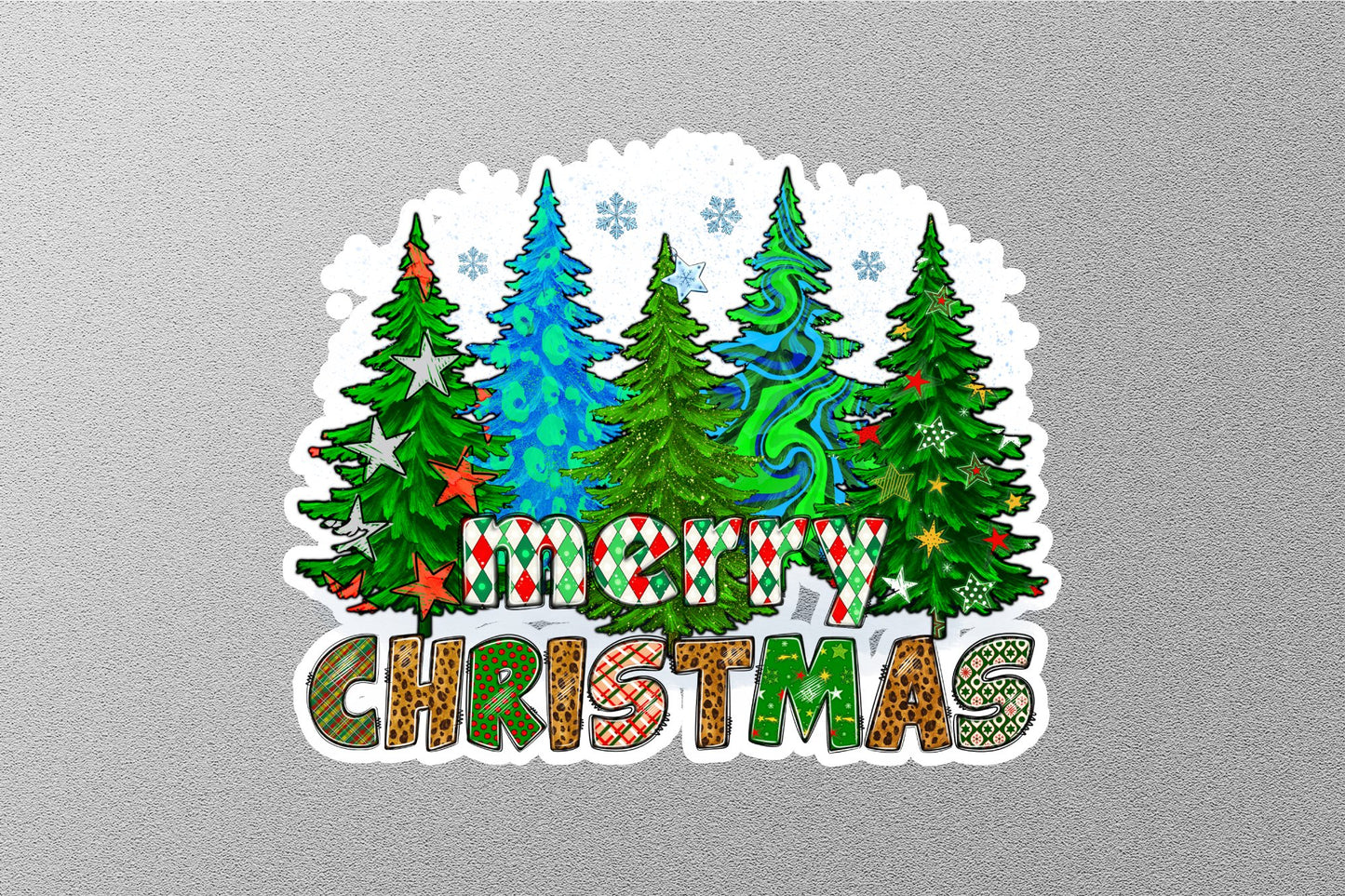 Wholesale Merry Christmas Trees 2 Winter Holiday Sticker
