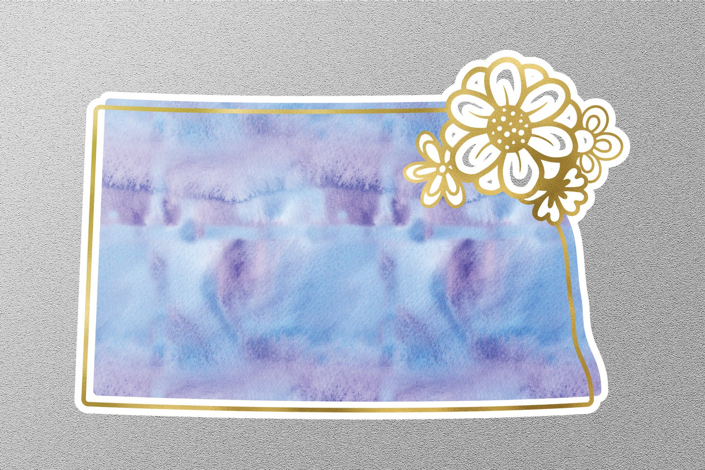 Wholesale Floral North Dakota State Sticker
