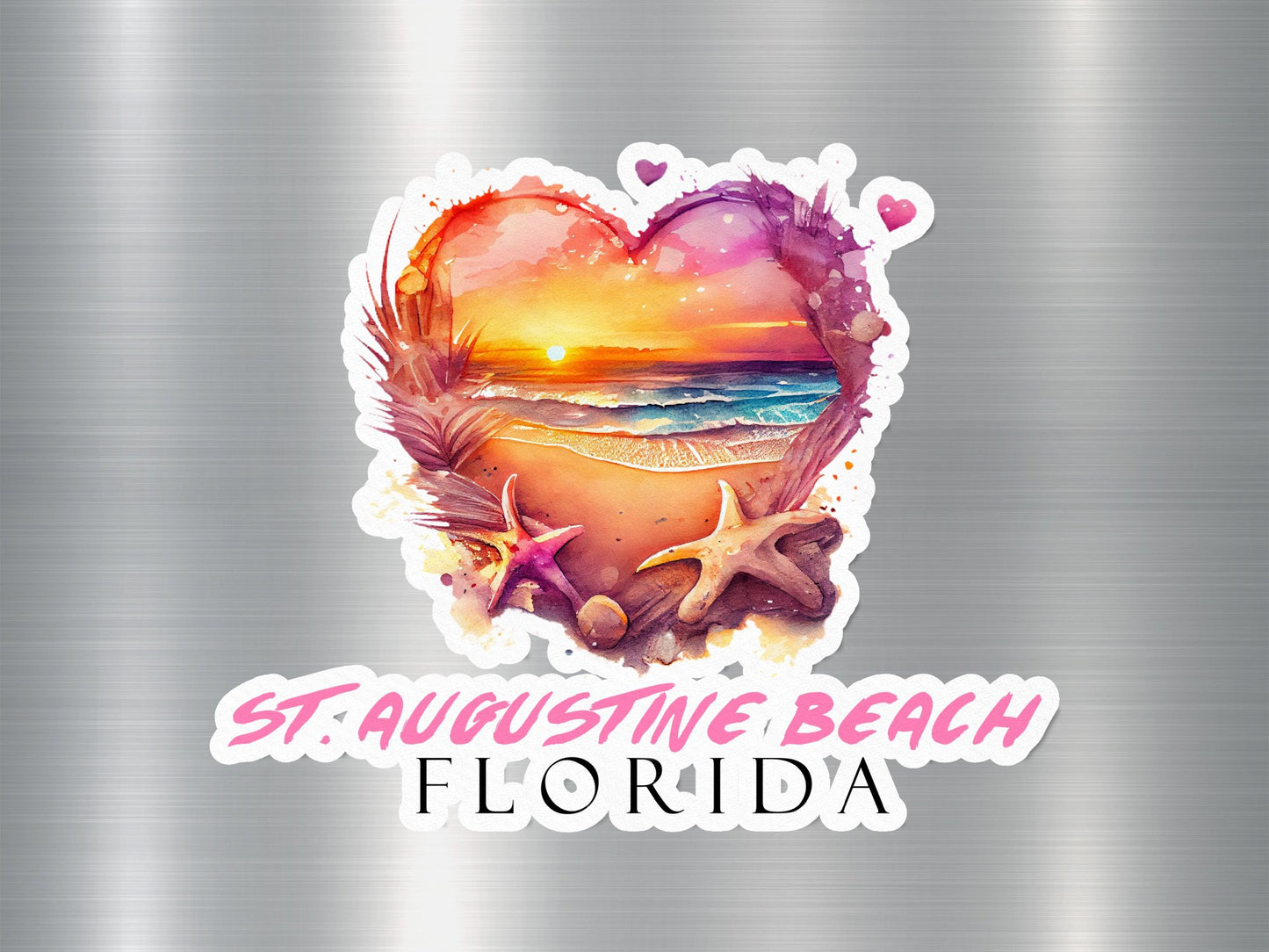 St. Augustine Beach Florida Heart Sticker